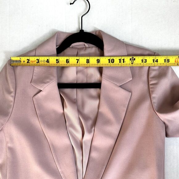 All Saints Pink Aleida Lightweight Tri Blazer Open Front Jacket Women’s Size 2 - Picture 9 of 13